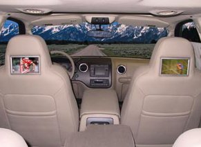 Complete 7 inch Ford Expedition Headrest Video Monitor Kit  DVD Player - Includes Two Headrest Monitors