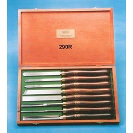 Crown Tools 290R 8 Piece Lathe Turning Set in Wooden Box