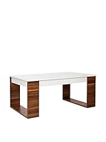 Kenyap Mesa De Centro Mega Blanco / Marrón 105 x 47 x 65