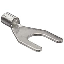 Morris Products 11530 Spade Terminal, Non Insulated, 16-14 Wire Size, 1/4" Stud Size (Pack of 100)