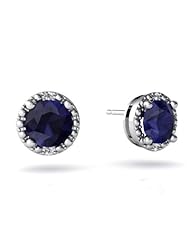 Genuine Sapphire 14kt White Gold Earrings