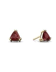 Genuine Ruby 14kt Yellow Gold Stud Earrings