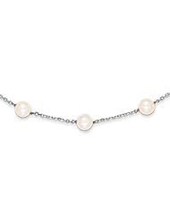 14K White Gold White Cultured Pearl Necklace