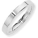 Image of 3mm Flat Court Band Ring Wedding Ring In 9 Carat White Gold