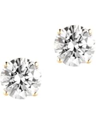3/4 ct. tw. Diamond Solitaire Earrings in 14K Yellow Gold