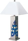 New Stainless Steel Abbey 30H Tiffany Table Lamp