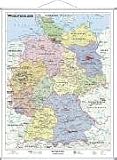  : Deutschland politisch. Wandkarte laminiert mit Metallleiste