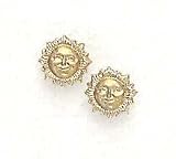 14k Yellow Childrens Sun Screw-Back Earrings