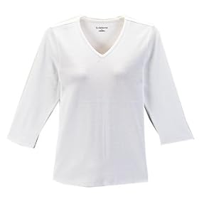 Petite Liz Wear 3 4 Sleeve Solid T-Shirt