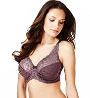 Floral Jacquard Lace Underwired DD+ Bra