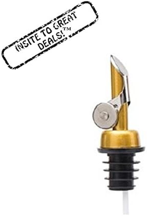 12 Weighted Gold Colored Stainless Steel Flip Top Lid Olive Oil Liquor Wine Free Flow Bottle Pourer Dispenser Spouts