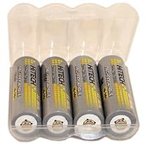 Hitech - 4 AA Rechargeable Batteries for Canon PowerShot A710 IS / PowerShot A720 IS Digital Camera (With Battery Case).