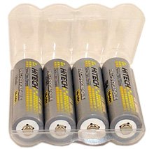 Hitech - 4 AA Ni-Mh 2500mAh Rechargeable Batteries for Kids' Toys & Electronic Learning System (FREE Battery Case).