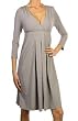 Clearance: Splendid Modal Lycra Long Sleeve Pleated Dress in Heather Grey