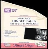12x12 Refill Pages For Strap Hinge Albums, 5 Sheets: Black