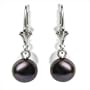 Black Dangle Freshwater cultured pearl earrings