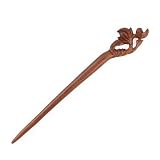 Crystalmood Handmade Peach Wood Carved Hair Stick Peach Flower 6.6 Inches