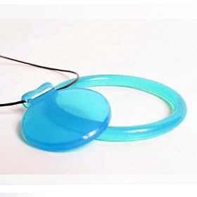 Dr Bloom's Chewable Jewels Circle Necklace & Bracelet-Blue Topaz