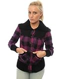 BB Dakota The Platt Bomber in Grape Plaid,Winter Coats & Jackets for Women