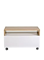 Kenyap Mesa De Centro Decoflex Blanco / Marrón Claro 90 x 53 x 47