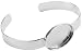 Amate Studios Base Elements Oval Banded Bracelet Base, 1/Pkg, Silver Overlay, 17 by 23.33mm