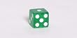 16mm d6 Green Translucent Square Edge Dice with Pips