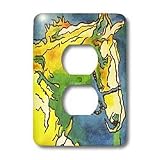 Taiche - Acrylic Painting - Horses - Horse and Bridle - bridle, equestrian, equestrianism, headstall, horse, horse owner, horse riding - Light Switch Covers - 2 plug outlet cover