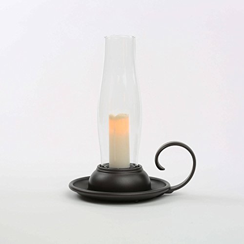 Candle Impressions Matte Brown Heavy Duty Plastic Victorian Window Lantern with Handle and Flameless Battery Operated Votive Candle