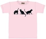 Black Cat Trilogy T-Shirt 100% Cotton Short Sleeve Shirt for KIDS - TEENS and WOMEN