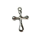 Tapered Stainless Steel Cross Pendant on Cord Necklace