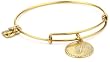 Alex and Ani Bangle Bracelet Bar J Russian Gold-Plated Bangle Bracelet
