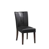 Powell 502-965 20.5-Inch Leather Parsons Chair, Black Faux Leather