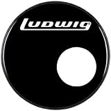 Ludwig Logo Resonance Bass Drum Head with Port, Black 22 Inch