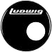 Ludwig Logo Resonance Bass Drum Head with Port, Black 22 Inch
