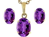 3.50 cts Genuine Amethyst Boxed Gift Set - 14kt White Gold LIFETIME WARRANTEE