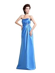 A-line Strapless Natural   Waistline Satin Evening Dress/Bridesmaid Dress/Prom Dress/Party Dress 
