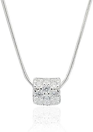 XFH Women's Elegant Three Dimensional 3D Round Shape Artificial Diamond Necklace
