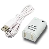 Neotechs® White USB Rechargeable Battery Pack & USB Cable for Xbox 360 Controller Charger