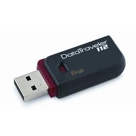 Kingston DataTraveler 112 - 8 GB USB 2.0 Flash Drive DT112/8GBET (Black/Red) [Amazon Frustration-Free Packaging]
