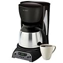 Mr. Coffee DRTX85 8-Cup Programmable Coffeemaker with Thermal Carafe, Black and Stainless Steel