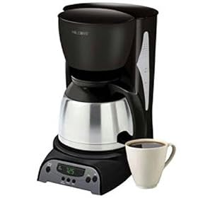 Mr. Coffee DRTX85 8-Cup Programmable Coffeemaker with Thermal Carafe, Black and Stainless Steel