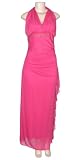 Plus Size Stylish Halter Shirred Side w/Ruffle Trim Long Evening/ Prom/ Bridesmaid Dress
