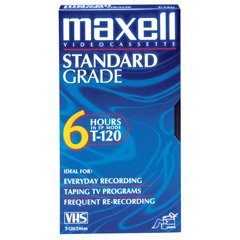 Maxell T-120 Std Standard Grade Videocassette For Time-Lapse Use