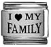Clearly Charming I Heart my Family Laser Etched Italian Charm