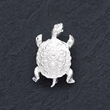Sterling Silver Diamond Cut Turtle Pin