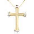 10K Yellow Gold .12 CTW Diamond Cross Pendant