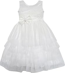 Girls  Tiered Polyester Bridesmaid Dress/Pageant Dress/Wedding Dress  With Pearls