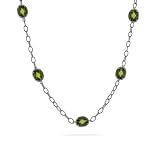 Eve's Addiction Oval Cut Olive CZ Chain Link CZs By the Yard Necklace