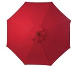 Living Accents Deluxe Wood Red Market Umbrella (BJ-1006DE-RD)