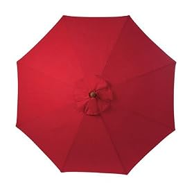 Living Accents Deluxe Wood Red Market Umbrella (BJ-1006DE-RD)